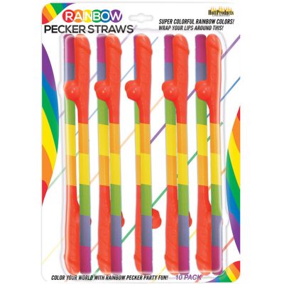 Rainbow Peckers Straws - 10 pack