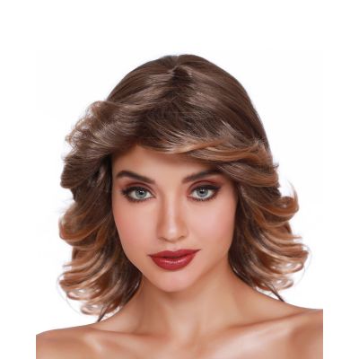 Mid-length feathered wig - Dreamgirl Wigs - Medium/Dark Brown
