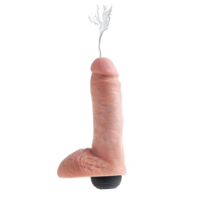 King Cock - Dildo 8" Éjaculateur Avec testicules