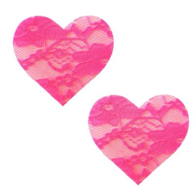 Pasties (2) - Neva Nude - Bubble Gum Pink Lace Heart