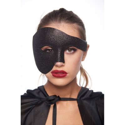 Masque d'Opéra En Plastique Noir Scintillant