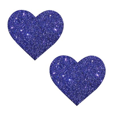 Pasties (2) - Neva Nude - Purple Rain Glitter Heart
