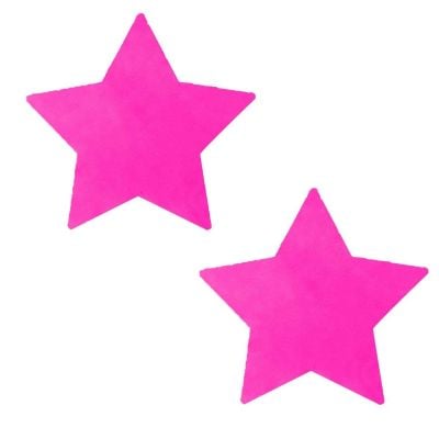Pasties (2) - Neva Nude - Neon Pink Blacklight Reflective Star