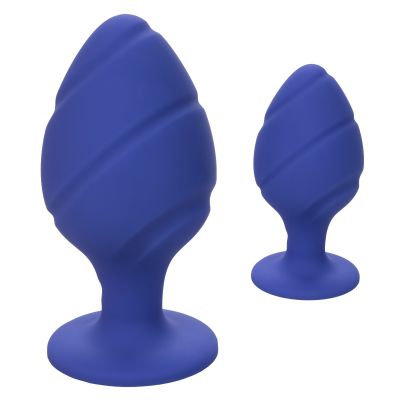 Textured anal plug set - Cheeky - Blue