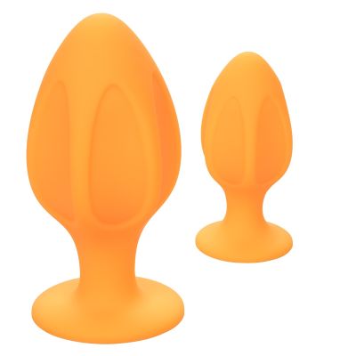Textured anal plug set - Cheeky - Orange