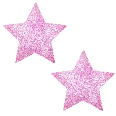 Cache-mamelons (2) - Neva Nude - Étoile pailletée rose
